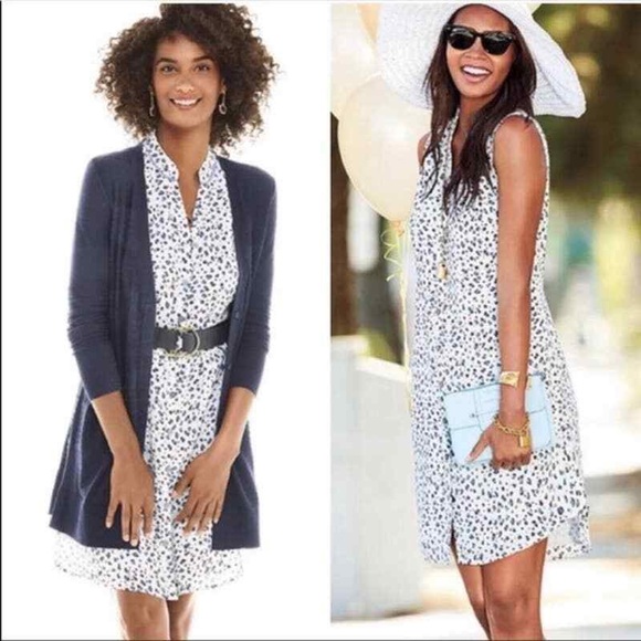 CAbi Dresses & Skirts - CAbi leopard print Camilla shirt dress
